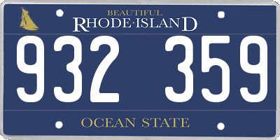 RI license plate 932359