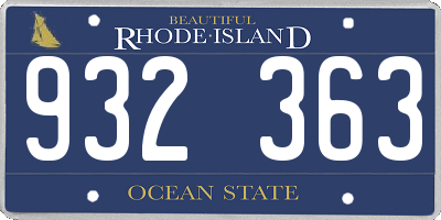 RI license plate 932363