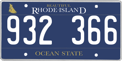 RI license plate 932366
