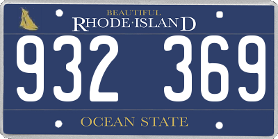 RI license plate 932369
