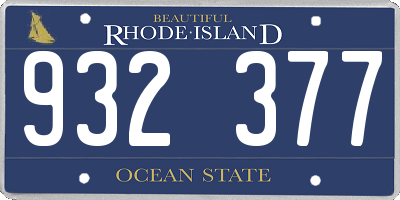 RI license plate 932377