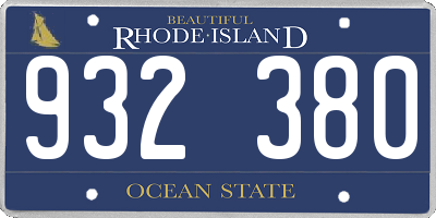 RI license plate 932380