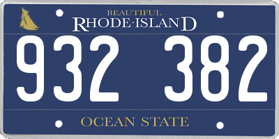 RI license plate 932382