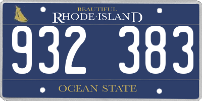 RI license plate 932383