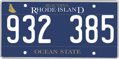 RI license plate 932385