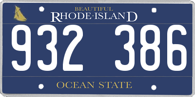 RI license plate 932386