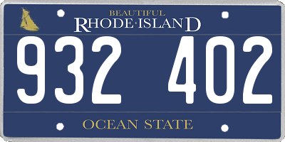 RI license plate 932402