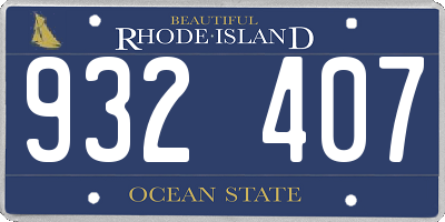RI license plate 932407
