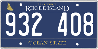 RI license plate 932408