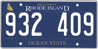 RI license plate 932409