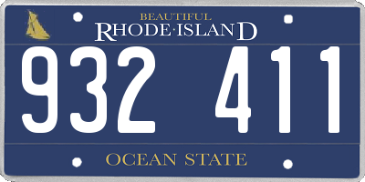 RI license plate 932411