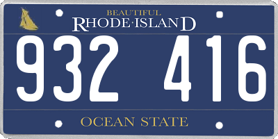 RI license plate 932416