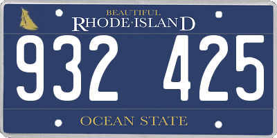 RI license plate 932425