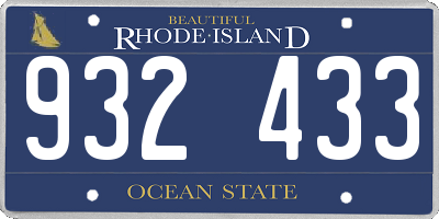 RI license plate 932433