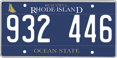 RI license plate 932446