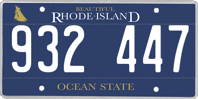 RI license plate 932447