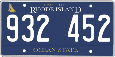 RI license plate 932452