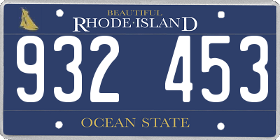 RI license plate 932453