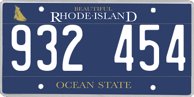 RI license plate 932454