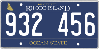 RI license plate 932456