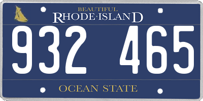 RI license plate 932465