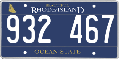 RI license plate 932467