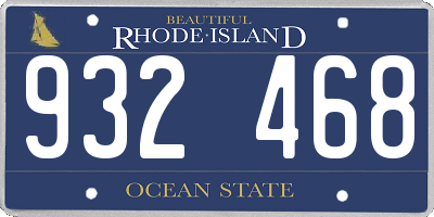 RI license plate 932468
