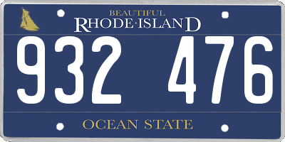 RI license plate 932476