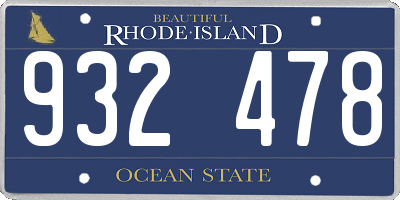 RI license plate 932478