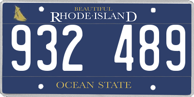 RI license plate 932489