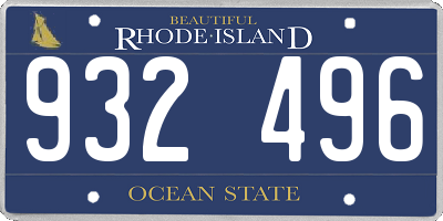 RI license plate 932496