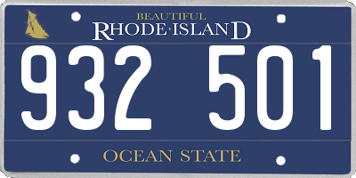 RI license plate 932501