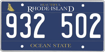 RI license plate 932502