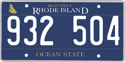 RI license plate 932504