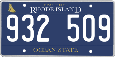 RI license plate 932509
