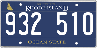RI license plate 932510