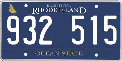 RI license plate 932515