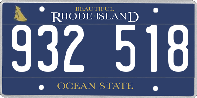 RI license plate 932518