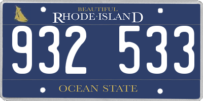 RI license plate 932533
