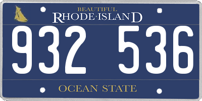 RI license plate 932536