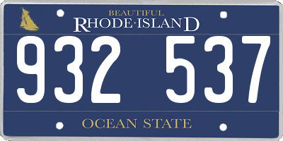 RI license plate 932537