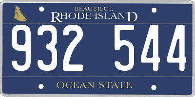 RI license plate 932544