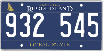 RI license plate 932545