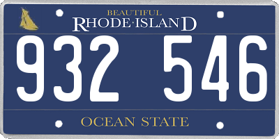 RI license plate 932546