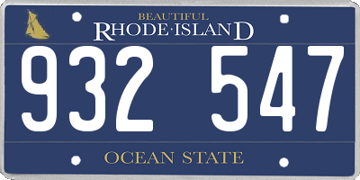 RI license plate 932547