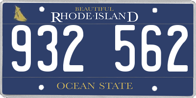RI license plate 932562