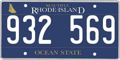RI license plate 932569