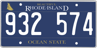 RI license plate 932574