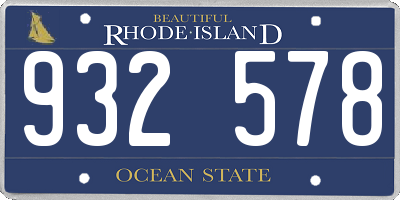 RI license plate 932578