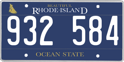 RI license plate 932584